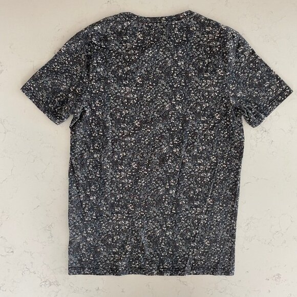 Selected Homme SLHALEX Small Flowers SS Crew Nk T Shirt Blue Wht Brown Sz M NWOT - Picture 6 of 11